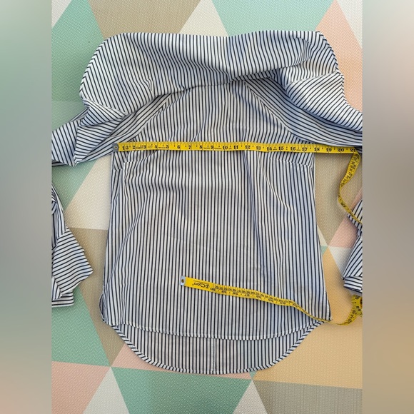 Veronica Beard Blue and White Striped Ruffle Blouse Size Small - Picture 7 of 9